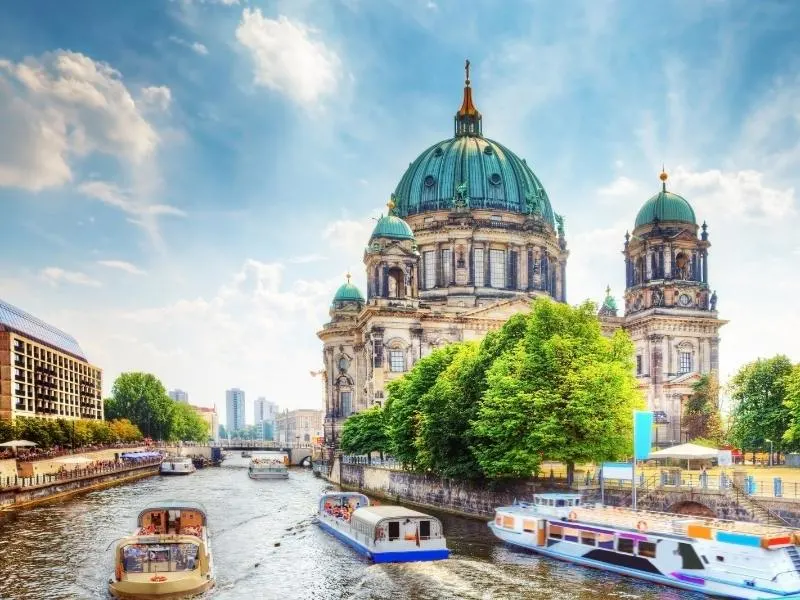 View of Museum Island in Berlin a city which appears in many German TV shows on Netflix.