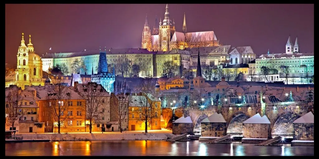 PRAGUE CZECH REPUBLIC AT NIGHT