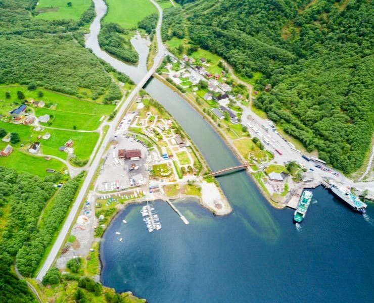 View of Gudvangen from above