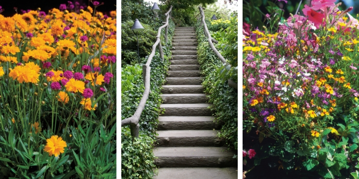 BUTCHART GARDENS CANADA - FLOWERS AND STAIRS