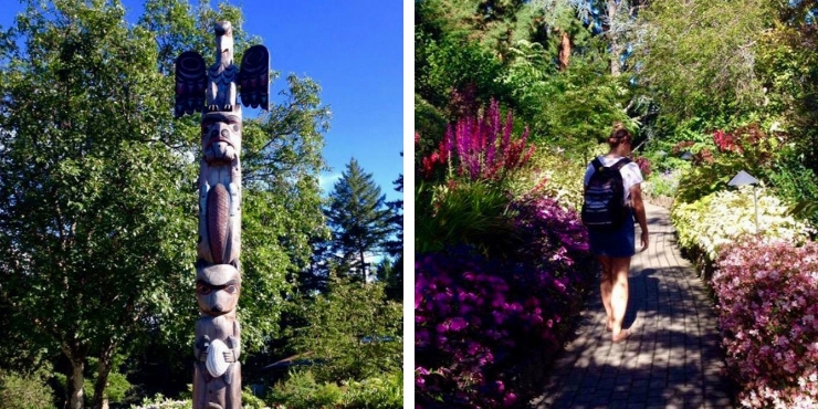 Totem pole at Butchart Gardens