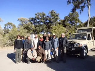 A group of people on a safari Botswana