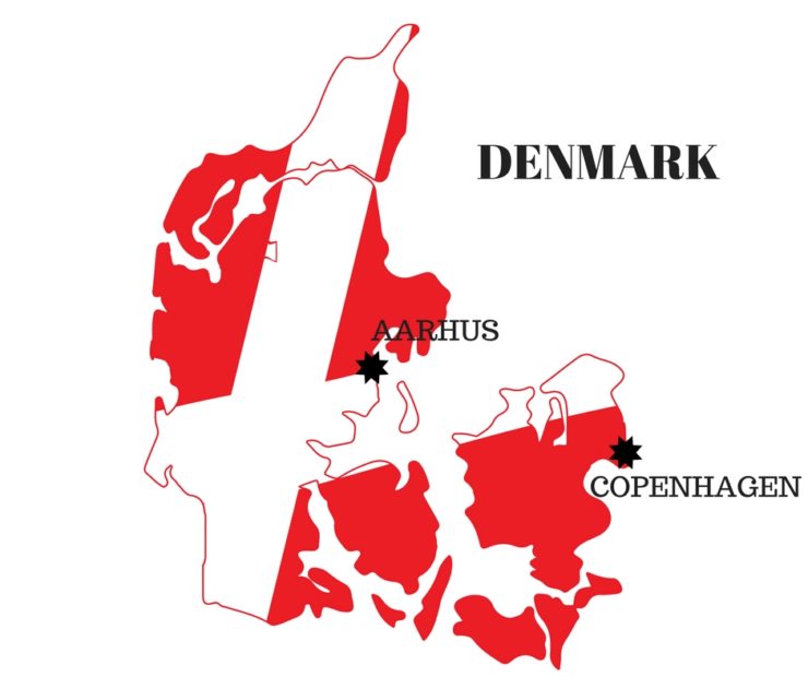 MAP OF DENMARK.