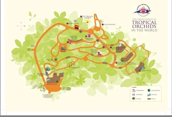 Singapore National Orchid Garden map