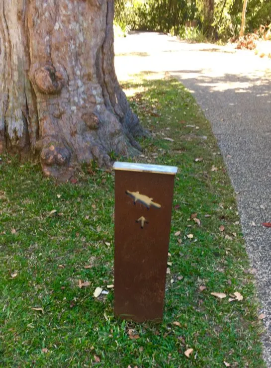 sign for duck billed platypus at eungella national park.