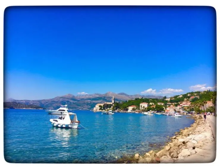 A boat moored on one of the Elaphiti Islands in Croatia