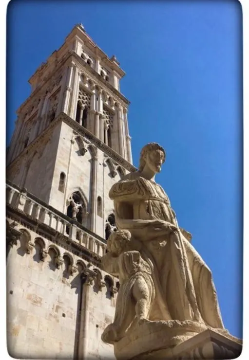 Trogir Church and statue