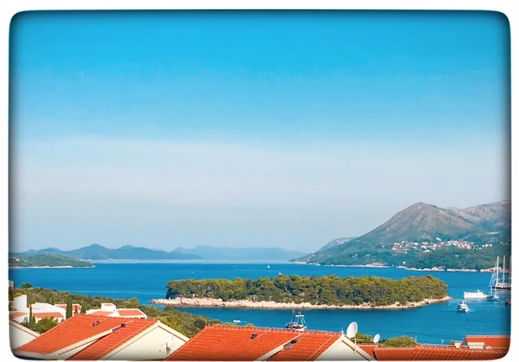 A view from the swimming pool of the Villa Antea Apartments in Babin Kuk Dubrovnik 