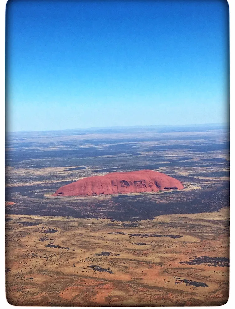 Beautiful view of Uluru from the airplane