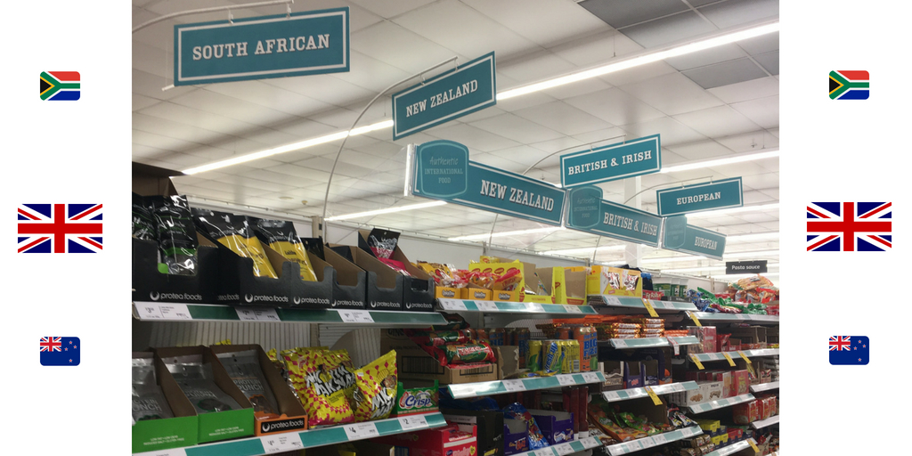 international food section in coles