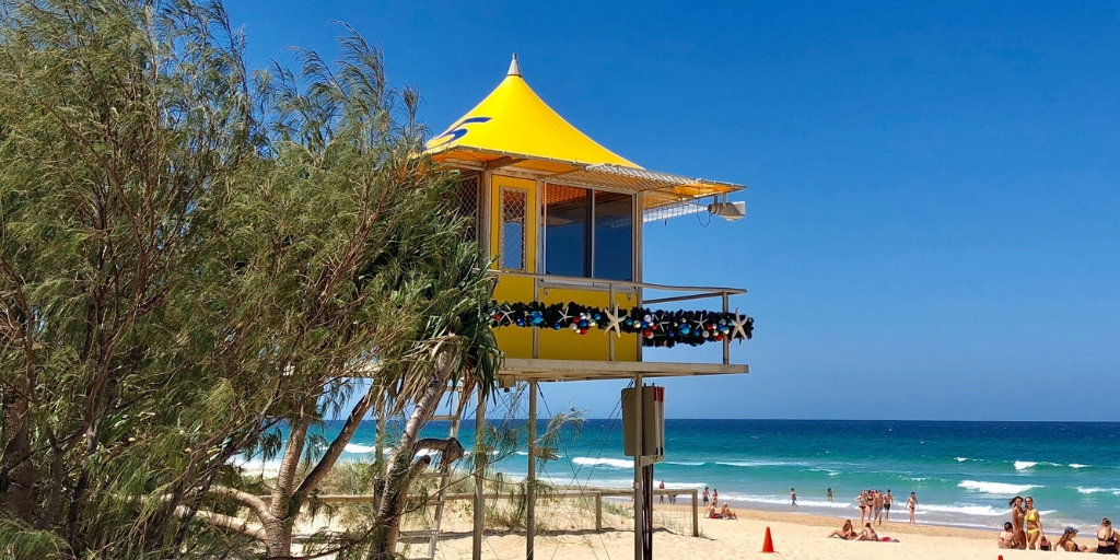 Surfers Paradise beach at Christmas