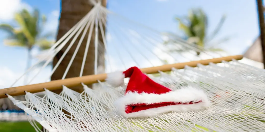 santa hat on hammock