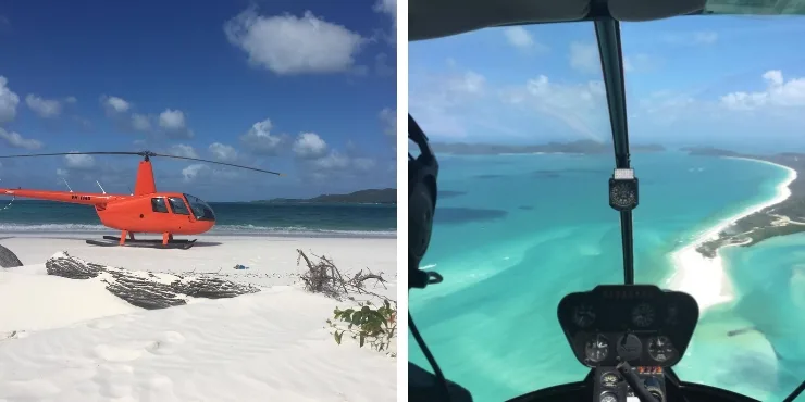 Helicopter tour to Whitehaven Beach