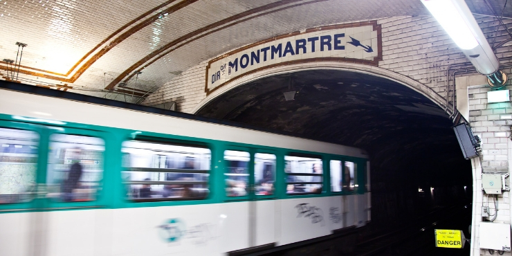 Paris Metro train in Montmartre