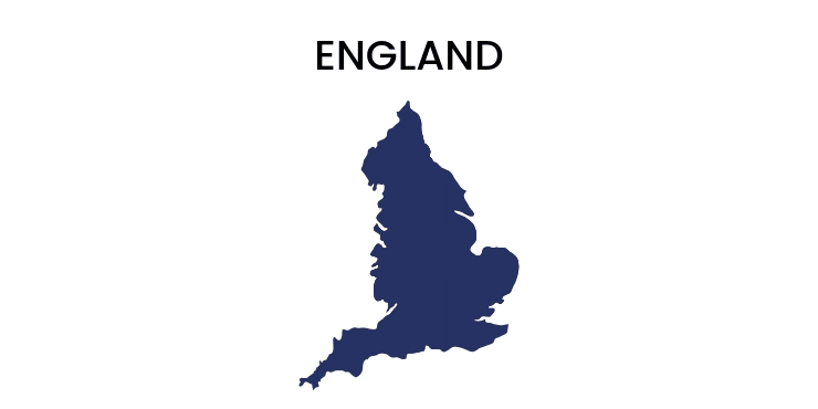 Map of England.