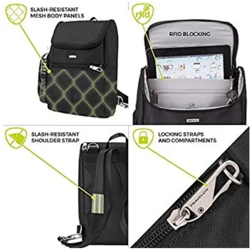 The best anti theft travel bags, a buying guide featured by top international travel blogger, Tracy's Travels in Time: Features of anti-theft bags by Travelon