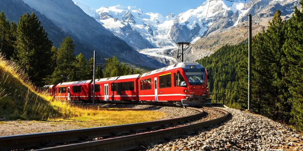 Best Switzerland Scenic Train Trips featured by top international travel blogger, Tracy's Travels in Time