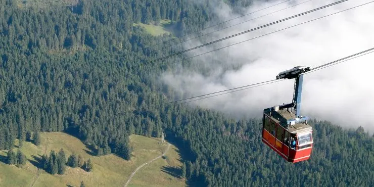 View from the cable car at Mount Pilatus