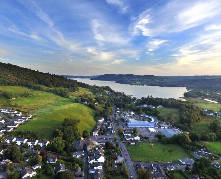 View over the Lake District  one of the prettiest villages in England.