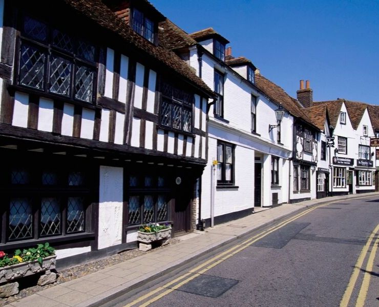 Medieval street in England in one of the prettiest villages in England