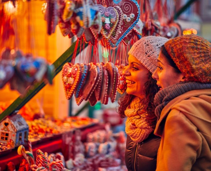 Christmas stall with candies