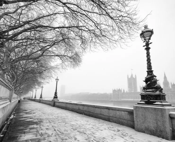 Snow on the London streets