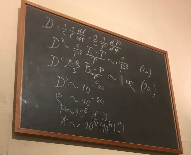 Einstein's chalk board.