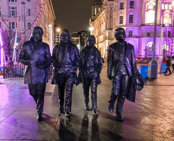 Statue of the Beatles in Liverpool