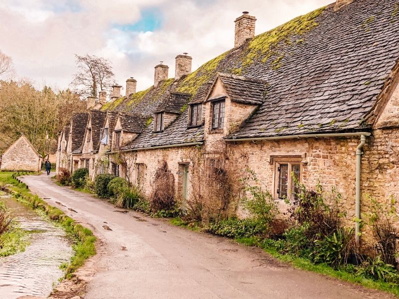 Row of stone cottages in one of the prettiest villages in England.