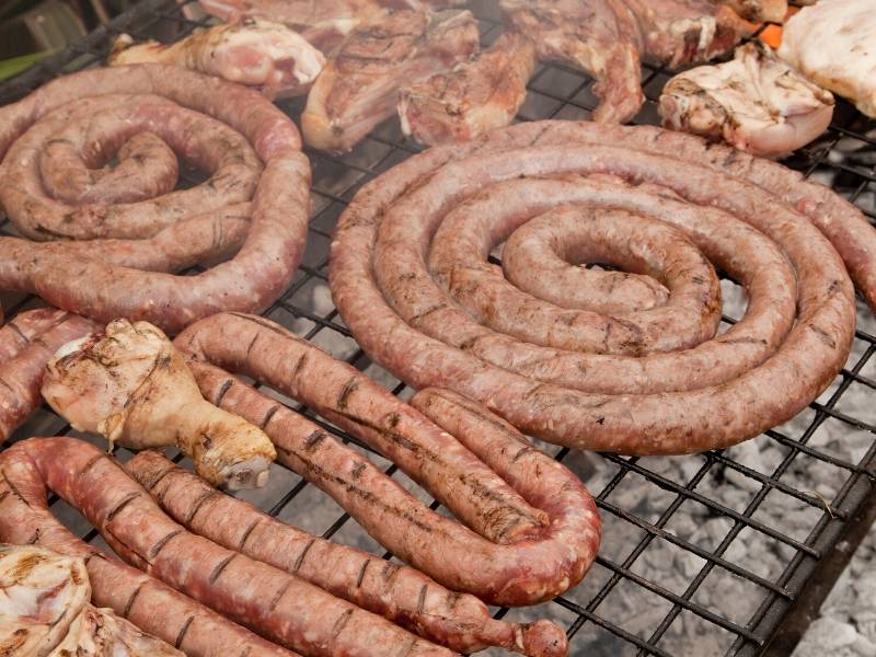 Sausages on a bbq