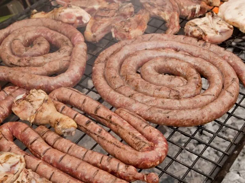 Sausages on a bbq