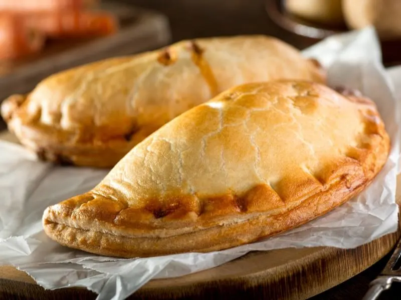 2 Cornish Pasties on a plate