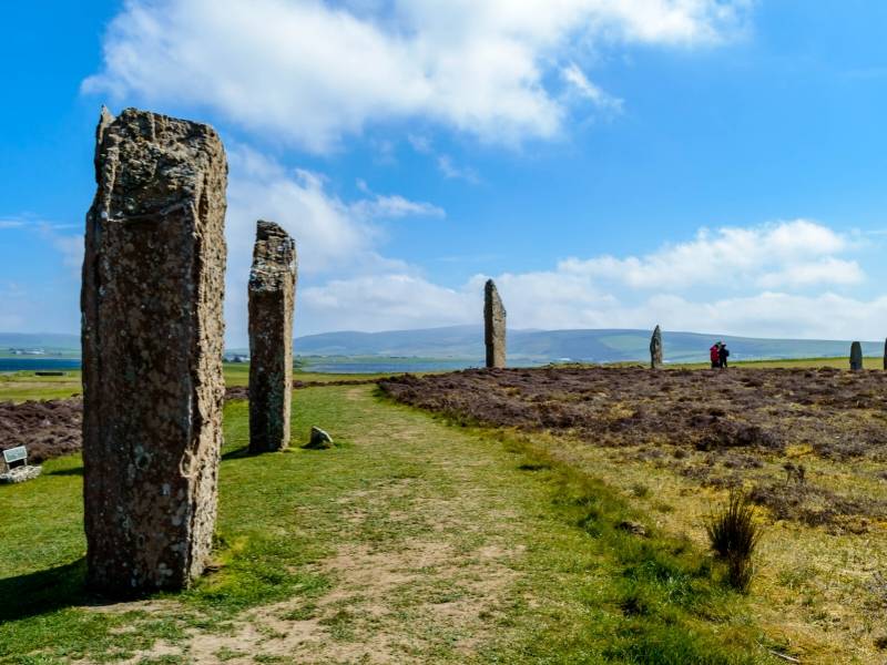 Ancient stone circle in a field