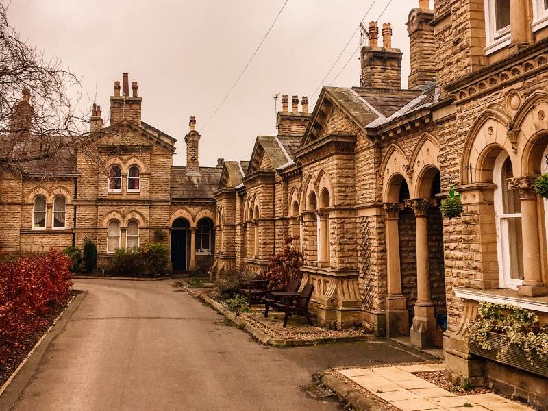 A row of stone houses 