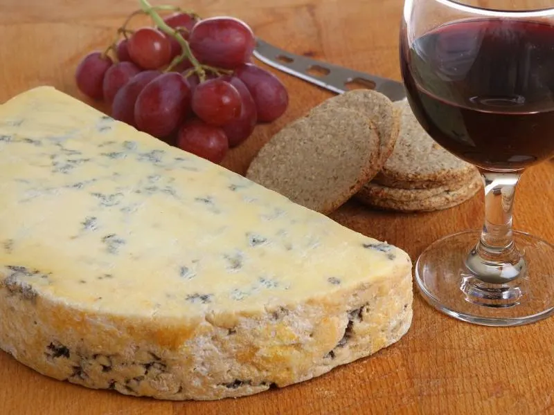 Cheese, grapes and a glass of wine