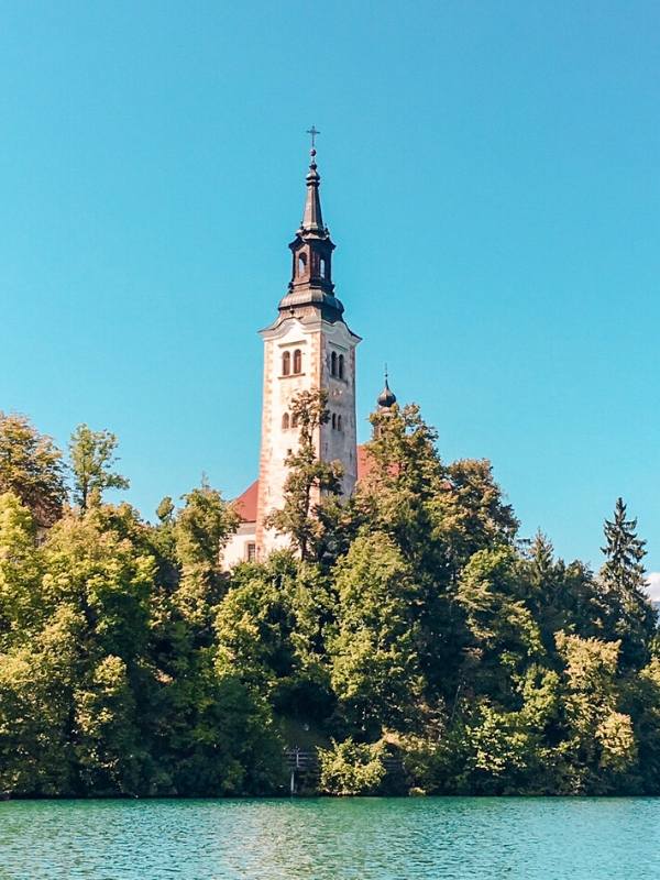 17th-century Church of the Assumption on Lake Bled.