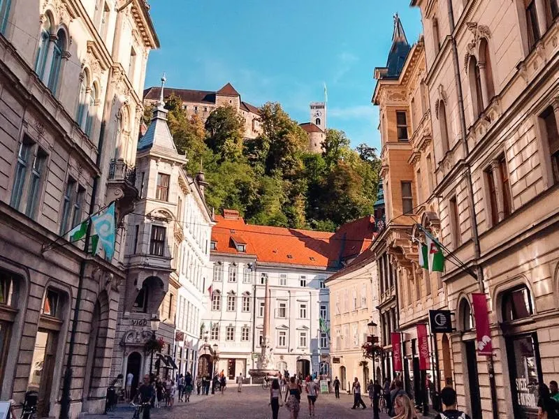 Ljubljana Castle as seen from the old city and can't be missed when visiting Ljubljana