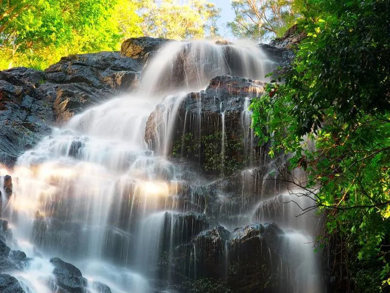 A waterfall