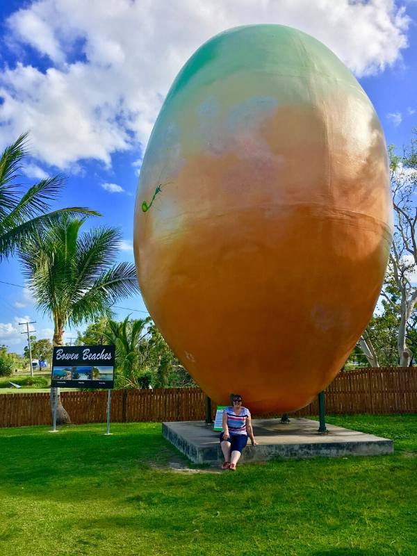 A big mango one of Australia's big things and one of the must do things to do in in Bowen