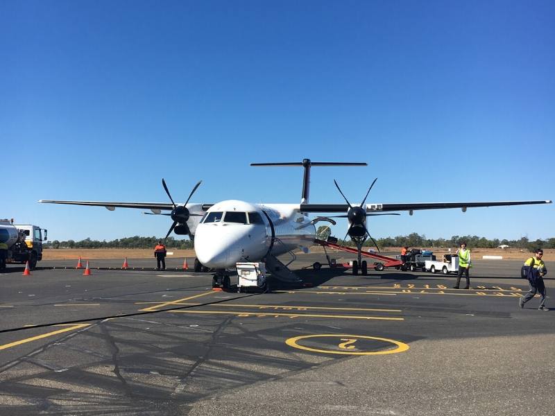 Regional airplane on the runway in Australia