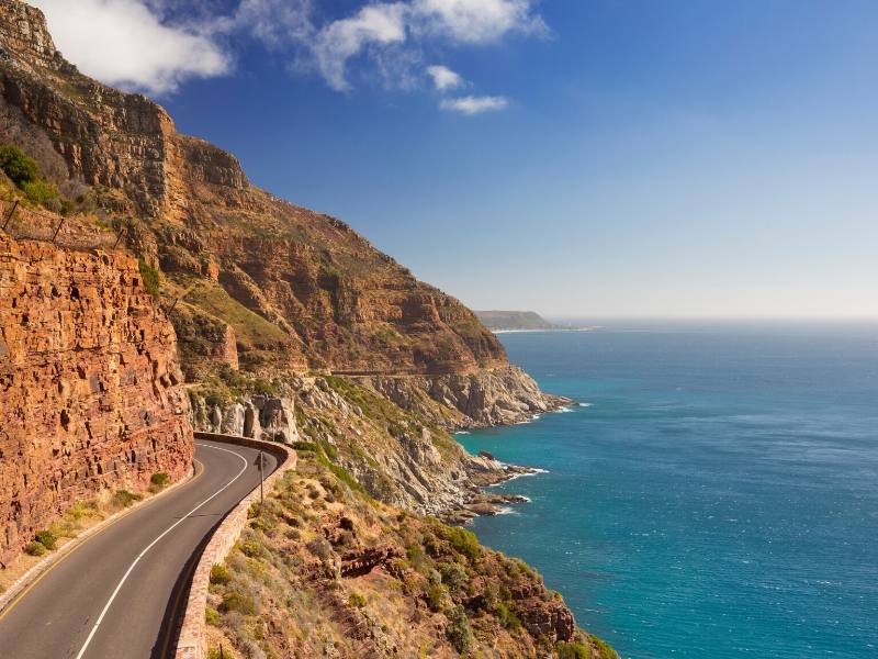 Road along the coast in South Africa.