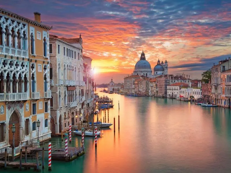 The Grand Canal in Venice at sunrise one of the most beautiful cities in Europe