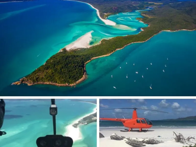 Image showing the Whitsundays and a helicopter