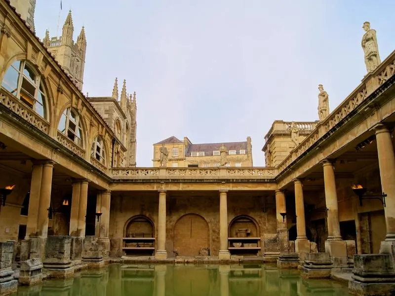 Roman Baths in Bath are one of places o visit with day trips from London by train