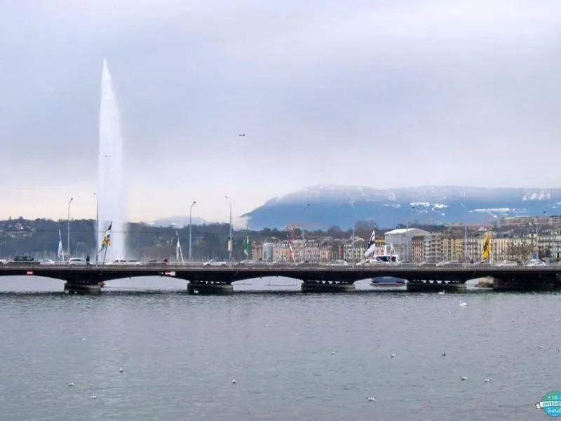 A picture of the jet d'eau in Geneva one of the best cities to visit in Switzerland