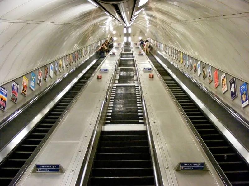 London escalators on the underground