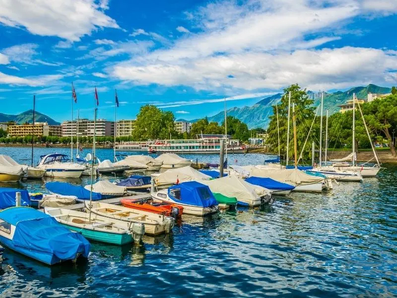 A view of boats on Lake Maggiore