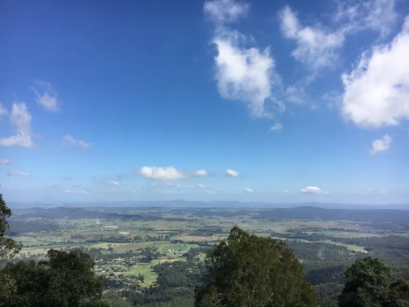 View from Tamborine Mountain in Queensland over surrounding countryside