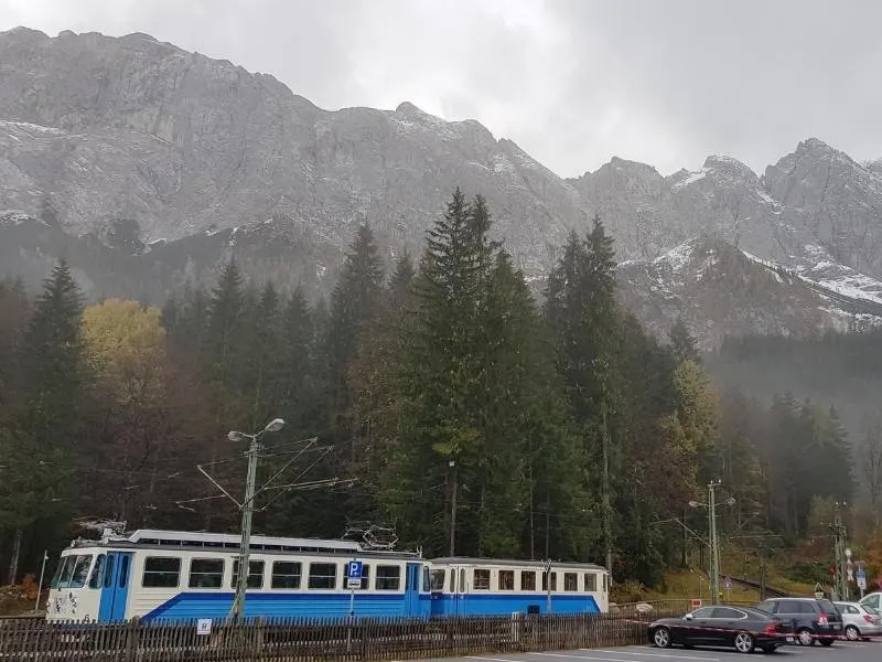 View of the train to the Zugspitze in Germany