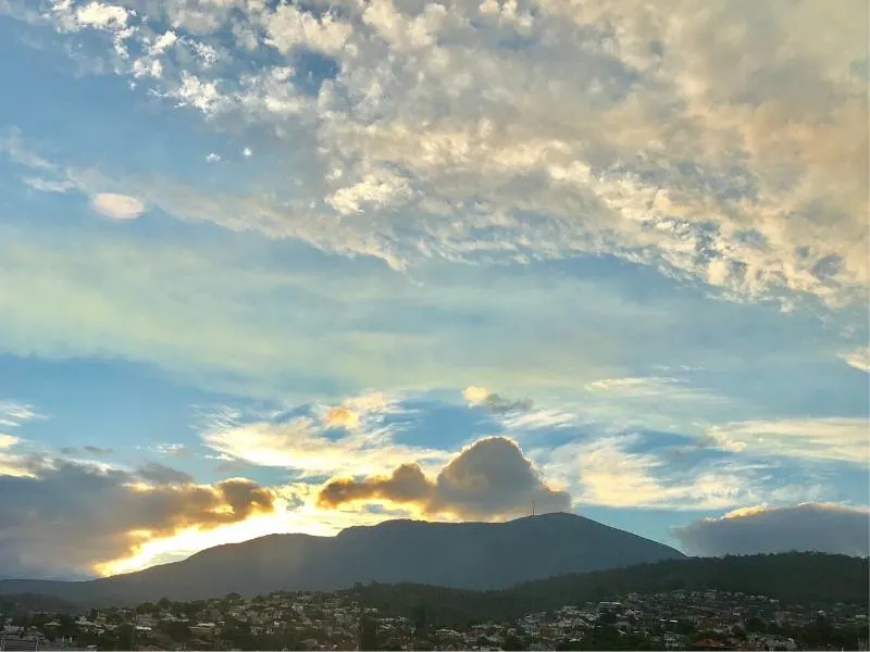 View of Mount Wellington in Hobart Tasmania